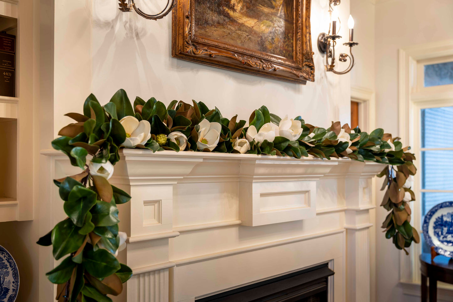 Blooming Magnolia Garland 10'