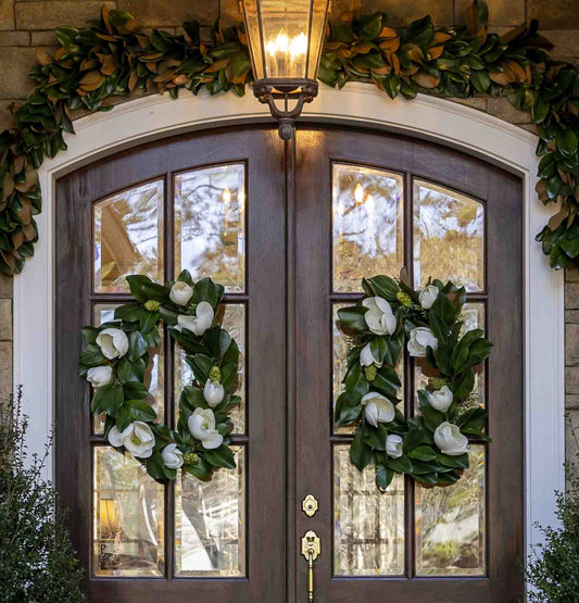 Blooming Oval Magnolia Wreaths