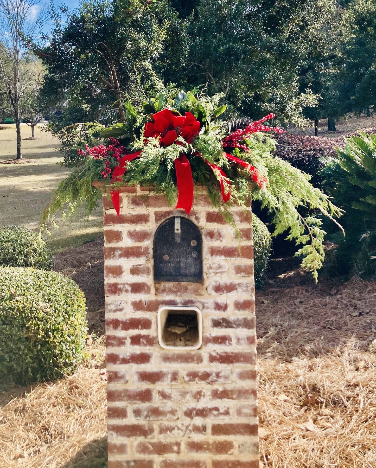 Fresh Christmas Mailbox Arrangement: Preorder Oct. 30