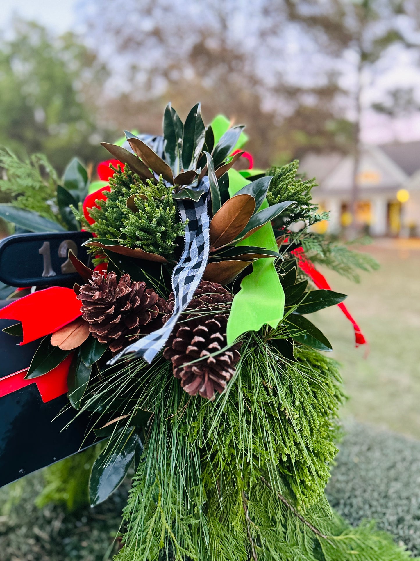 Fresh Christmas Mailbox Arrangement: Preorder Oct. 30