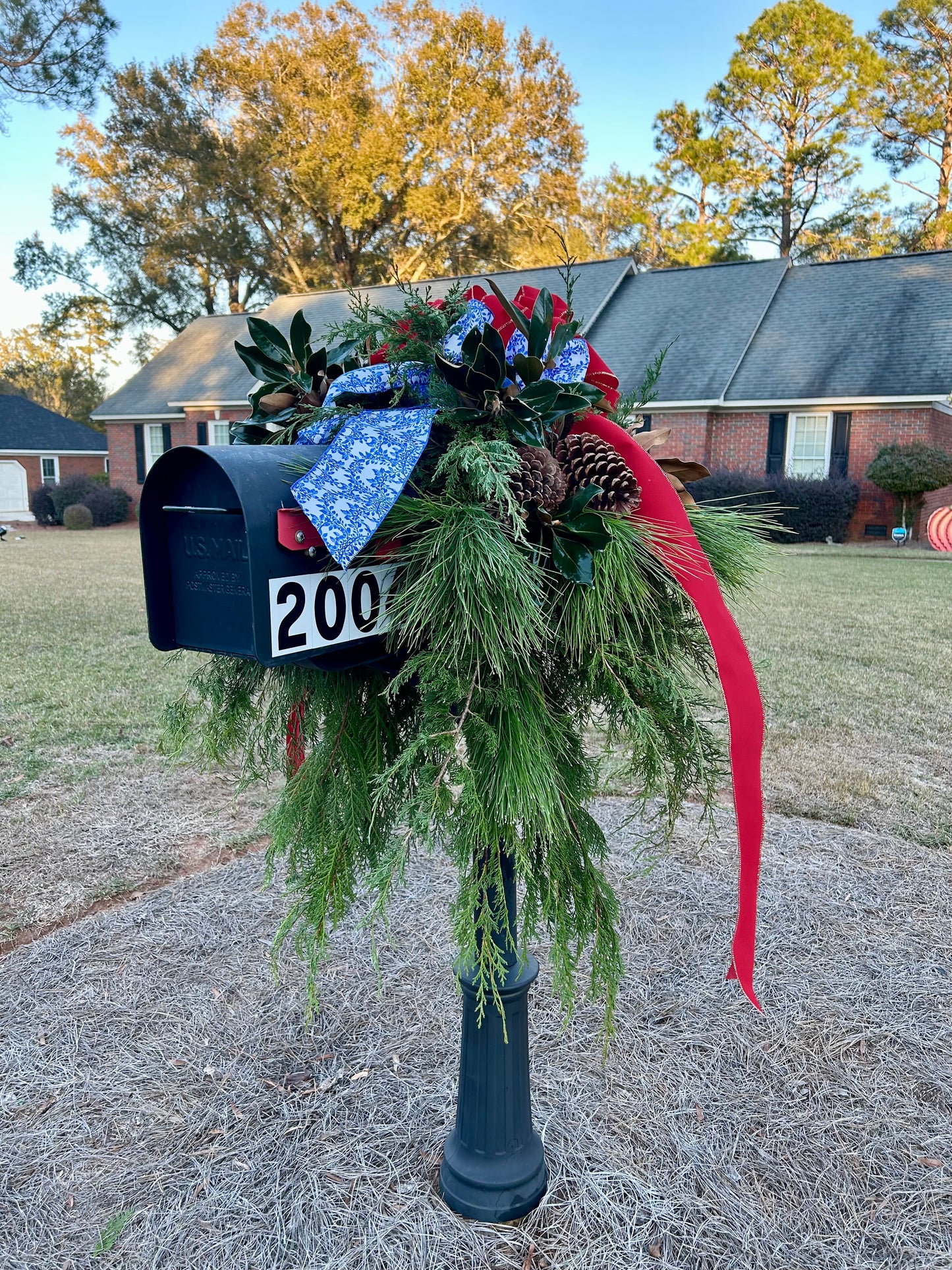 Fresh Christmas Mailbox Arrangement: Preorder Oct. 30